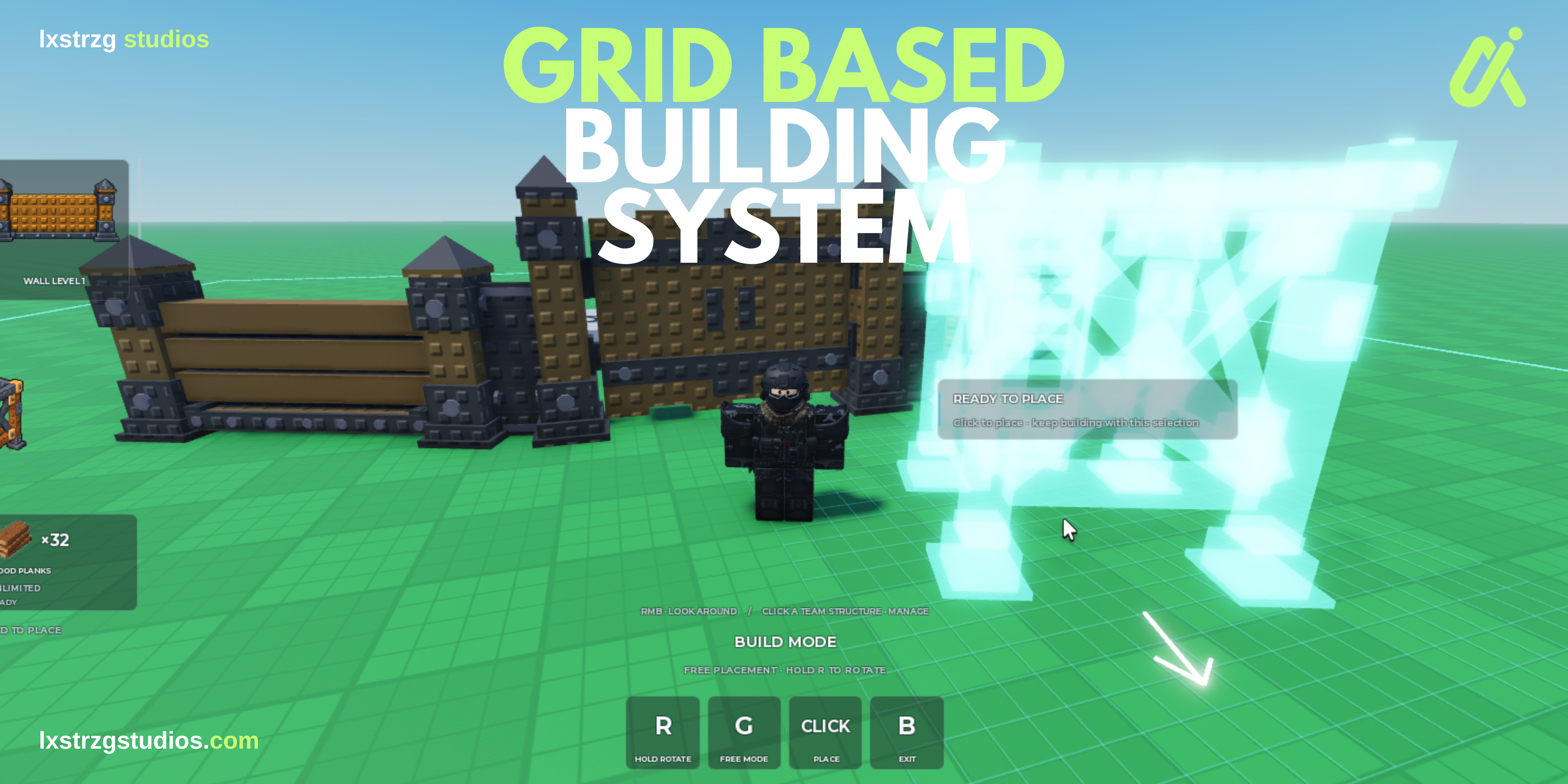 Grid-Based Building System Roblox Studio system cover