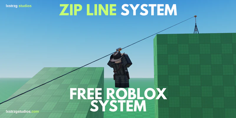 Free Heavy Zipline System - Animated Launcher & Adaptive Anchors Roblox Studio system cover