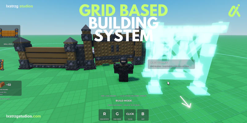 Grid-Based Building System Roblox Studio system cover