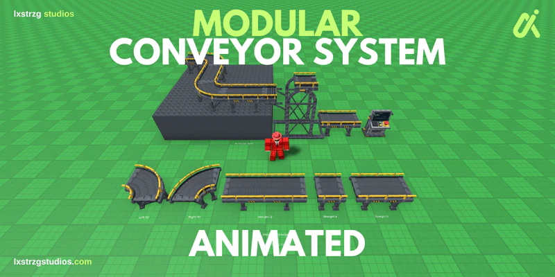 Modular Conveyor System - Animated Belts & Ore Lift Roblox Studio system cover