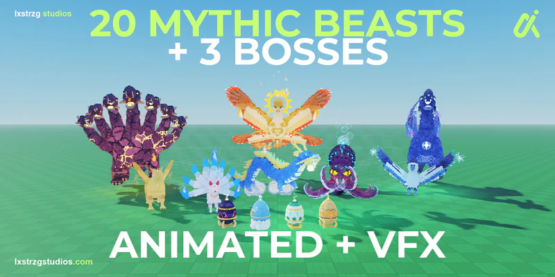 Mythic Beasts Pack - 20 Beasts + 3 Bosses Roblox Studio system cover
